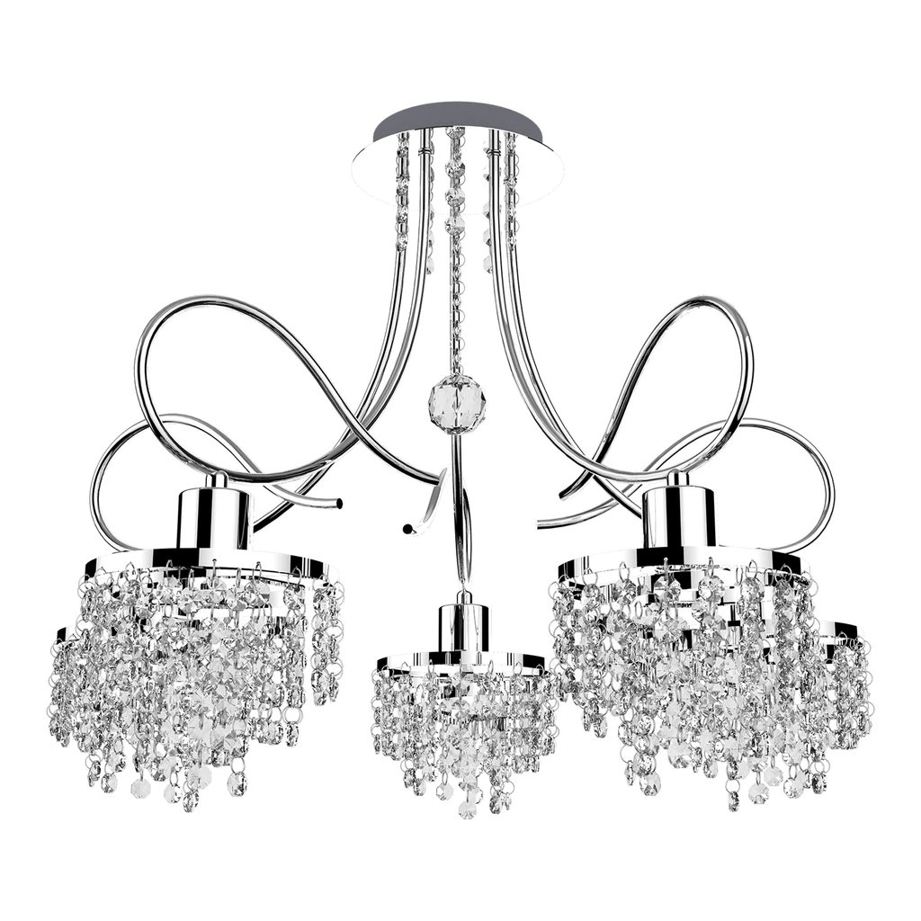 Luster so striebornými kryštálmi TINA 5