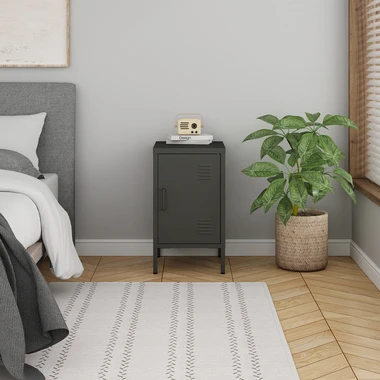 Nočný stolík SOLANS čierna