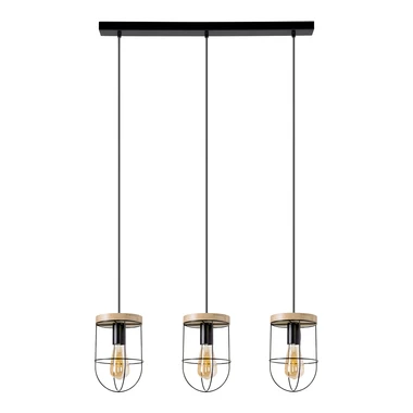 Rustikálne závesné svietidlo dubové drevo RENO III, 3xE27