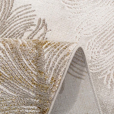 Koberec so vzorom peria SPAZZIO, krémový, 80x150 cm