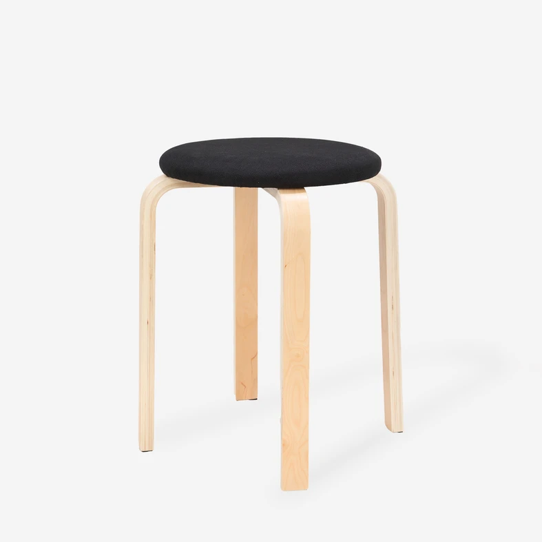 Čierna čalúnená taburetka CETON