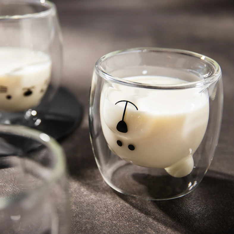 Sklenený pohár MEDVEDÍK s dvojstenným sklom 280 ml