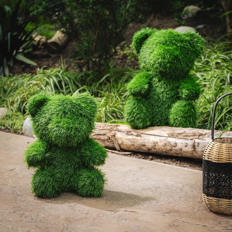 Figúrka do záhrady, medvedík, umelá tráva, 35 cm