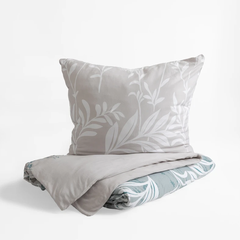 Bavlnená posteľná bielizeň JERSEYLOVE s bielymi listami 160x200 cm