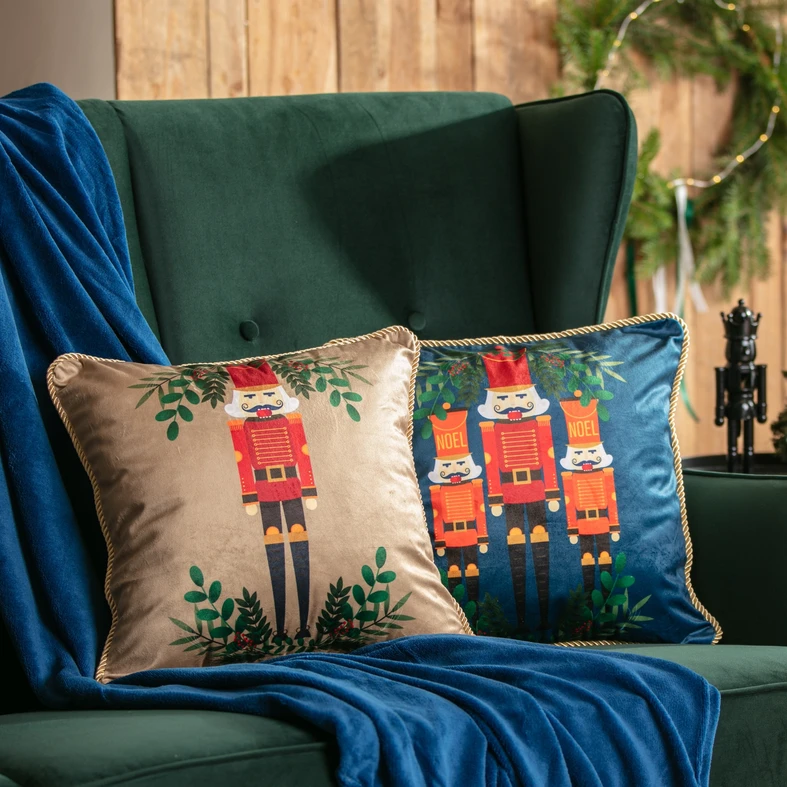 Vianočná obliečka na vankúš béžová YORK 45x45 cm