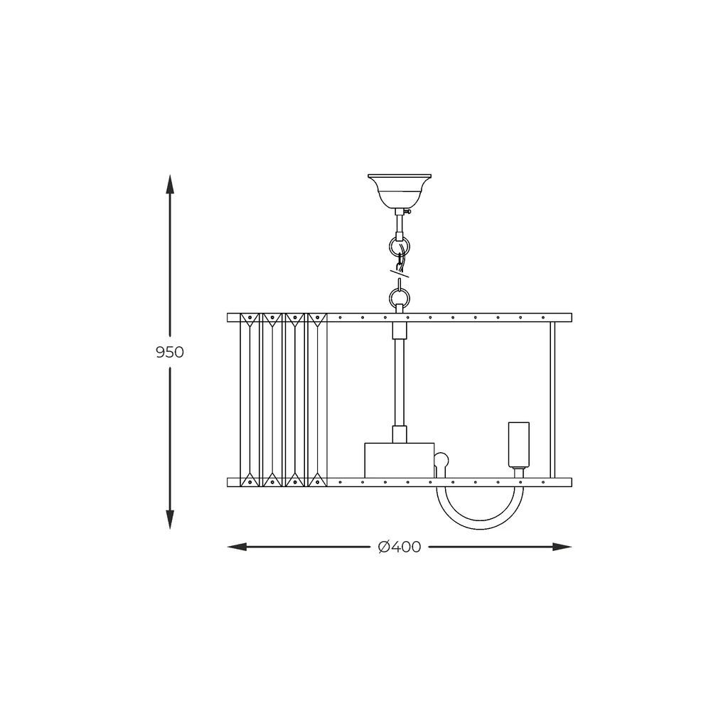 PARIS to lampa wisząca o złotym wykończeniu do salonu glamour. Posiada oprawę dla 6 żarówek typu E14 i mocy maksymalnej 40W.