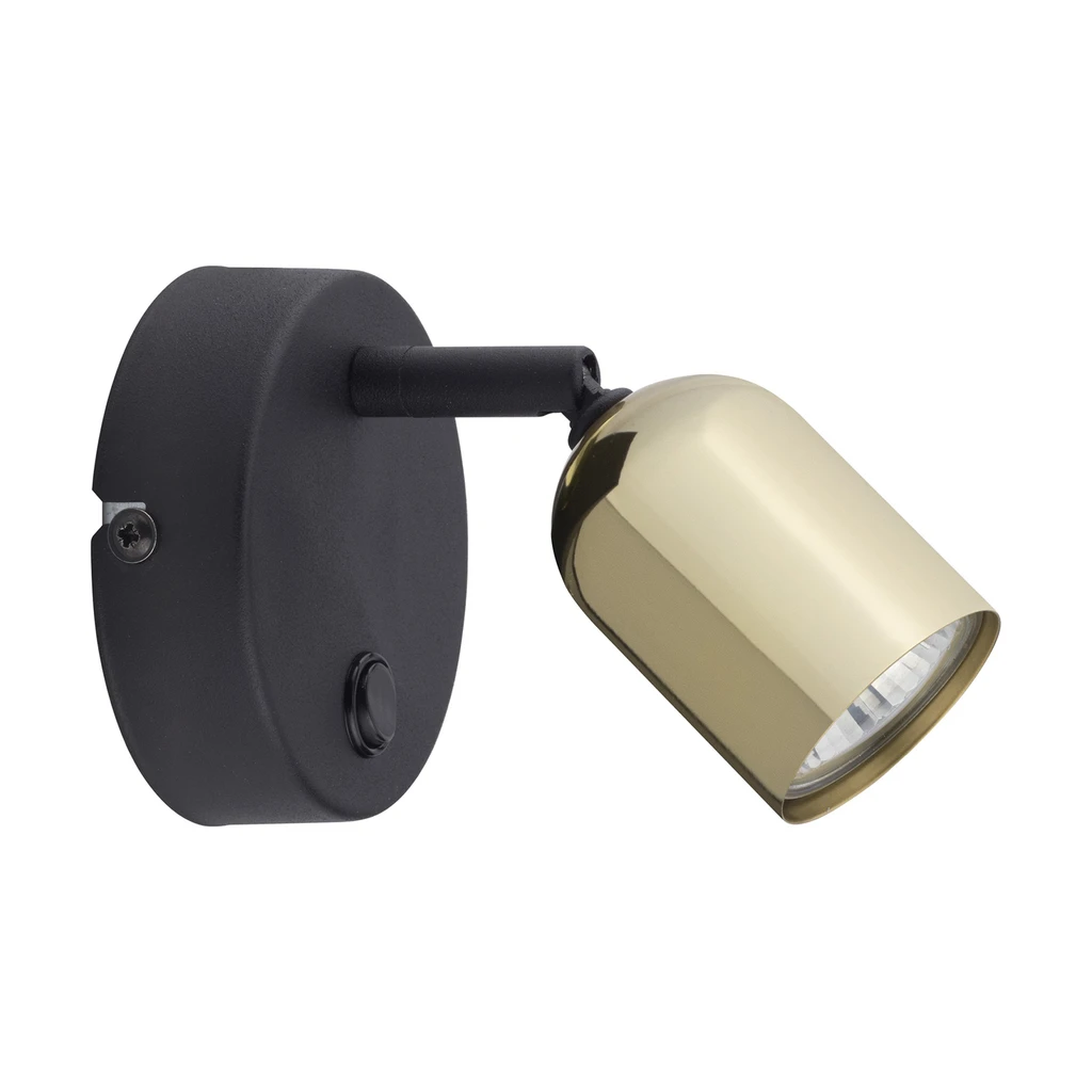 Nástenná bodová lampa s vypínačom čierno-zlatá TOP