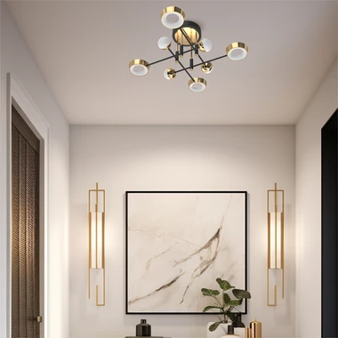 Stropné LED svietidlo LARA čierno-zlaté