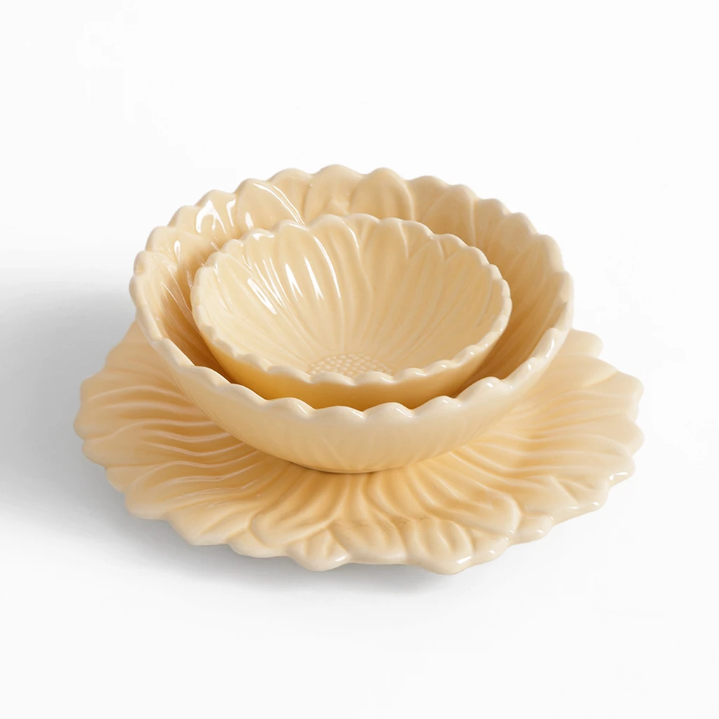 Dezertný tanier žltý kvet 21 cm