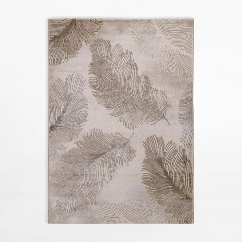 Koberec so vzorom peria SPAZZIO, krémový, 120x170 cm