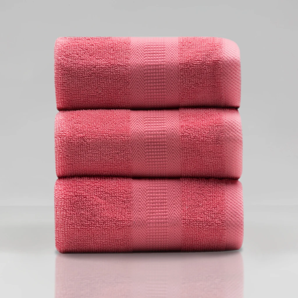 Sada 3 ružových bavlnených uterákov 30x30 cm