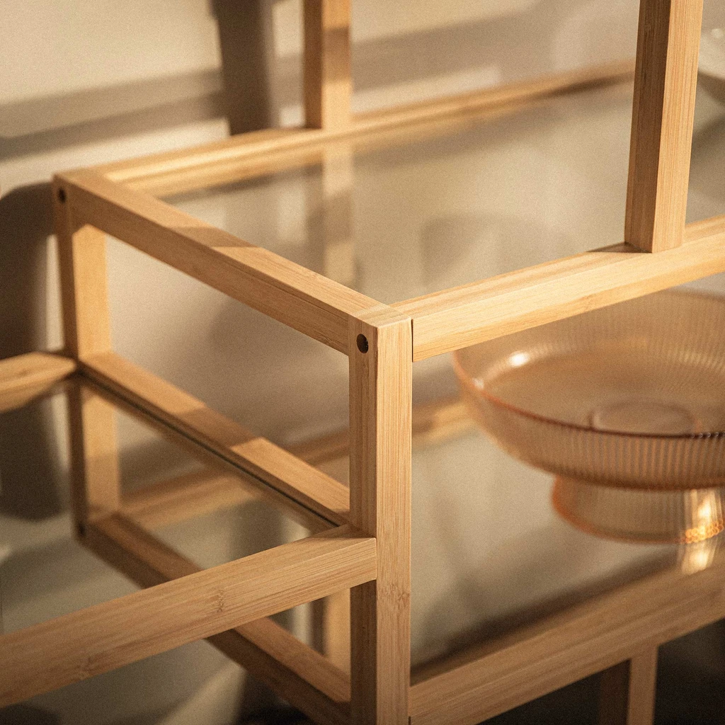 Knižnica z bambusového dreva HORO 79 cm