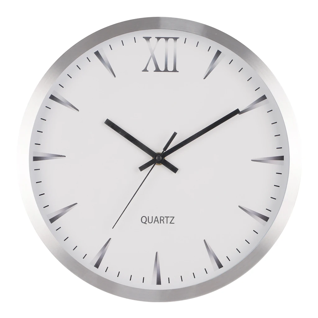 Strieborné nástenné hodiny 30,5 cm