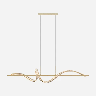 Zlaté závesné LED svietidlo so stuhou a diaľkovým ovládaním ATHESA