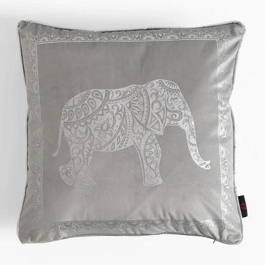 Obliečka na vankúš s motívom slona v svetlosivej farbe DAIRA 45x45 cm