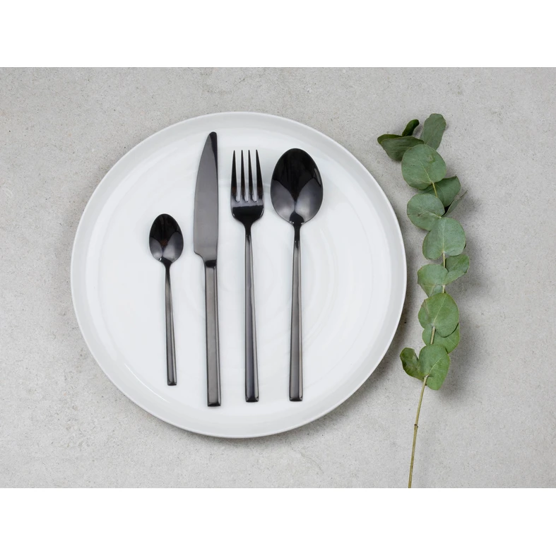 Súprava príborov pre 6 osôb čierna COMO 24 kusov