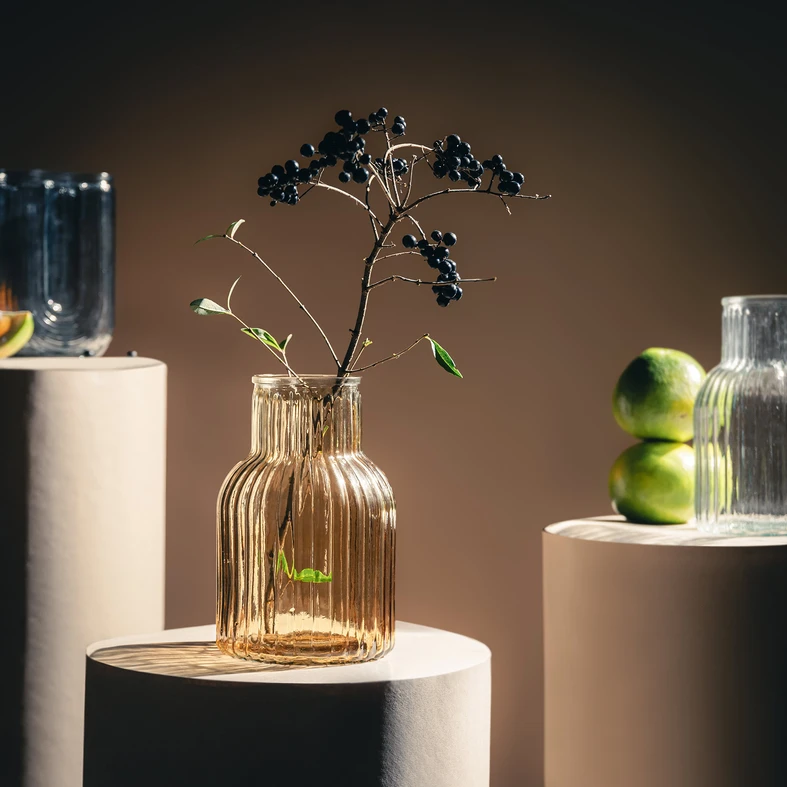 Hnedá váza IRIS 12,5x20,5 cm