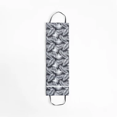 Plážová podložka so vzorom listov, čierna, 50x160 cm