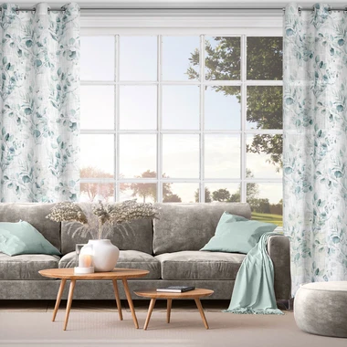 Záves na priechodkách v bielej a zelenej farbe SENA 145x250 cm