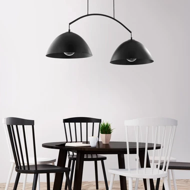 Závesné svietidlo 2 tienidlá čierne FARO