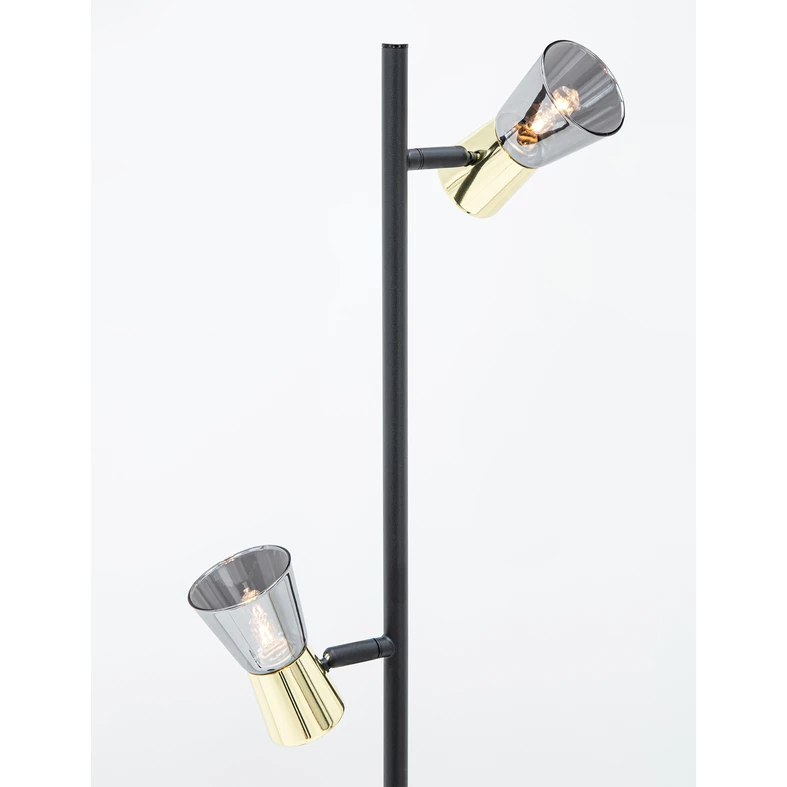 Stojacia lampa v čiernej a zlatej farbe CENTO