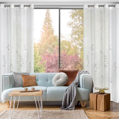 Záclona s priechodkami bielo-béžová ISABEL 140x250 cm