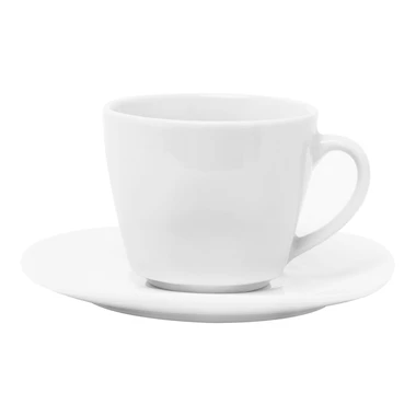 Porcelánová šálka s podšálkou QUADRO biela 210 ml