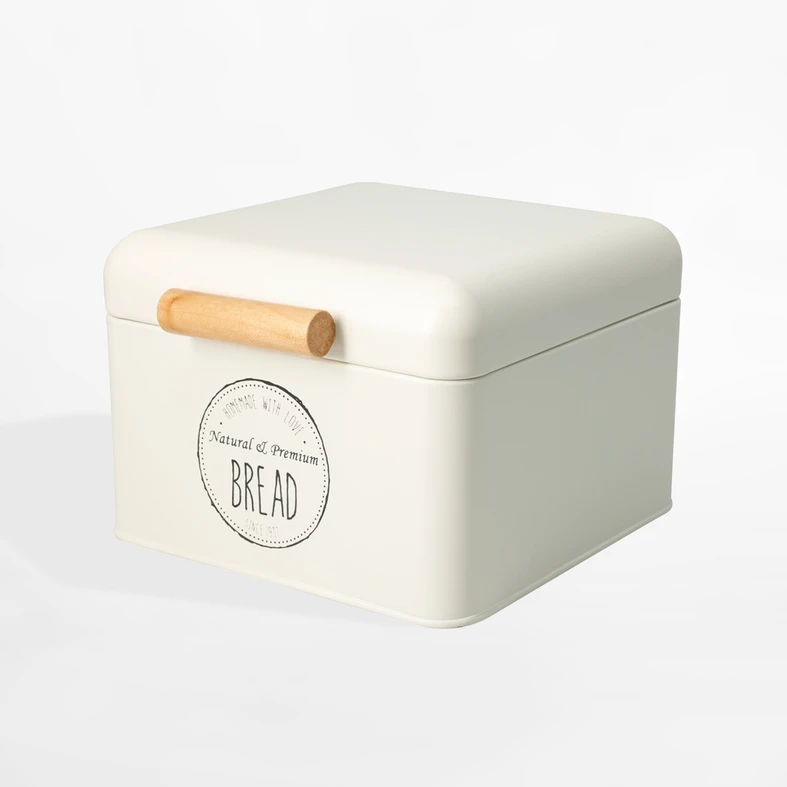 Biały metalowy chlebak