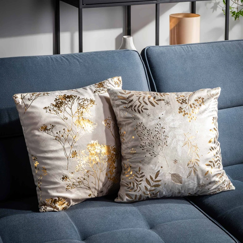 Dekoračná obliečka na vankúš béžovo-zlatá TEMMES 45x45 cm