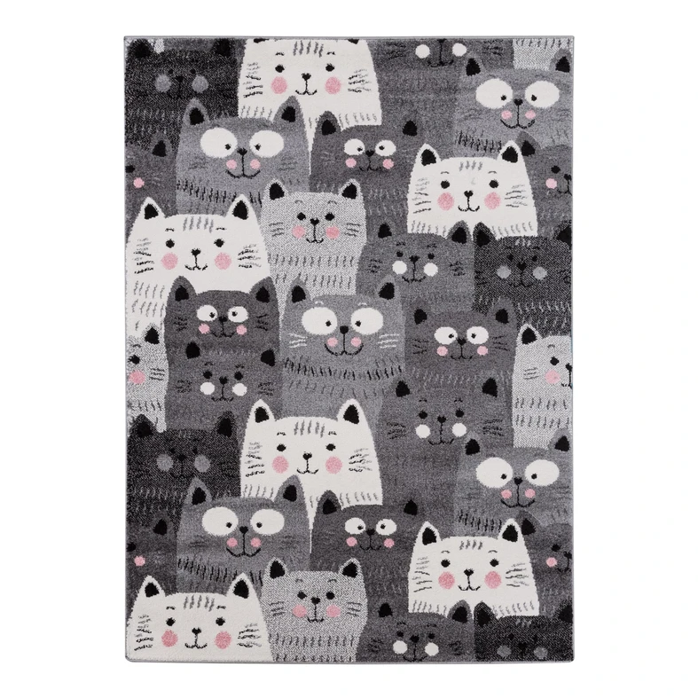 Sivý koberec, mačky HAPPY 120x170 cm