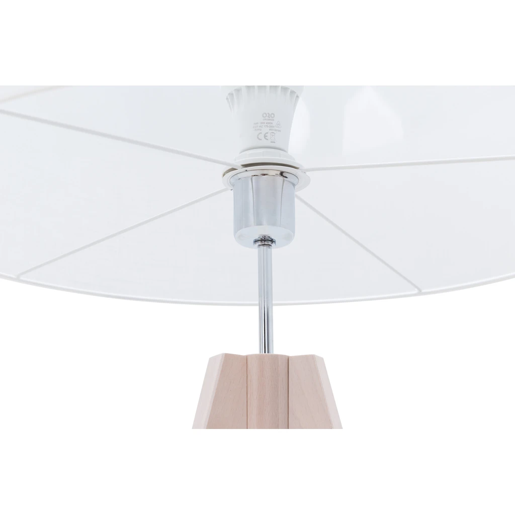 Svietidlo na drevenom statíve tienidlo biele DOVE