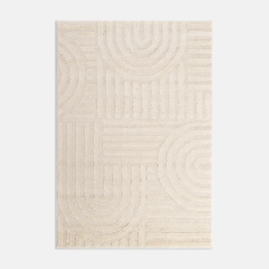 Bielo-krémový koberec geometrický MONTY 120x170 cm