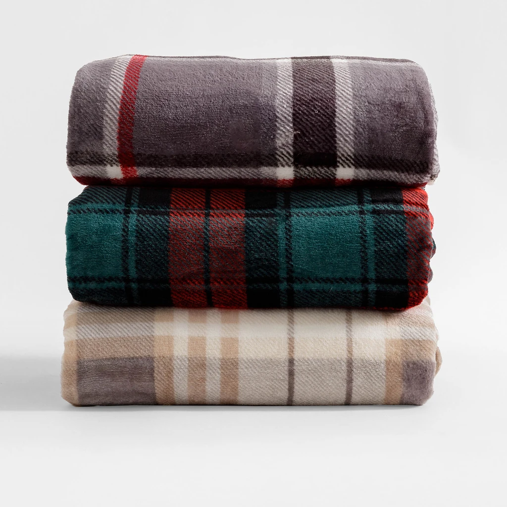 Tmavosivá károvaná deka TYLOR 150x200 cm