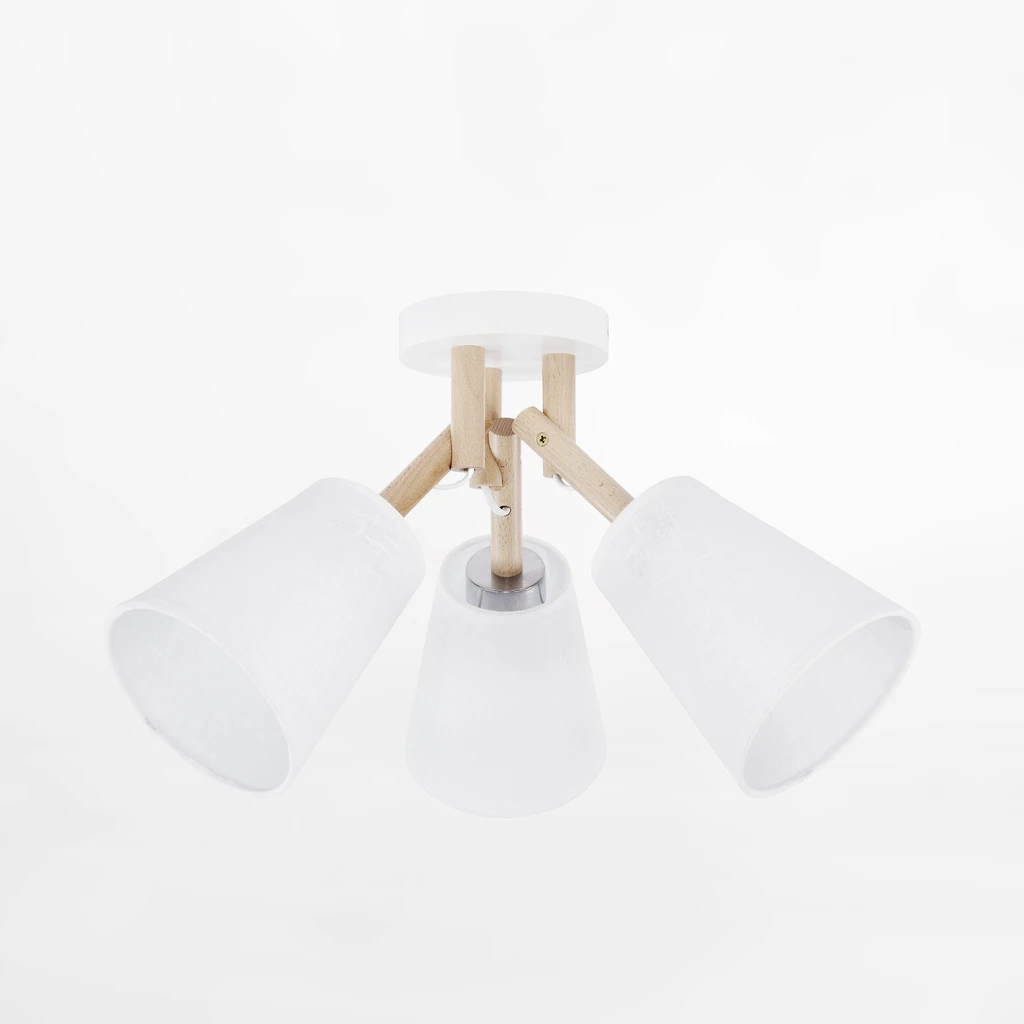 Sufitoway model VAIO posiada oprawę przeznaczoną dla 3 żarówek LED typu E27 o maksymalnej mocy 15W.