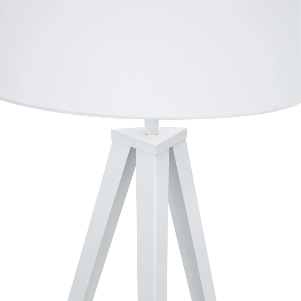 Stojacia lampa na trojnožke, biele tienidlo MARESCA