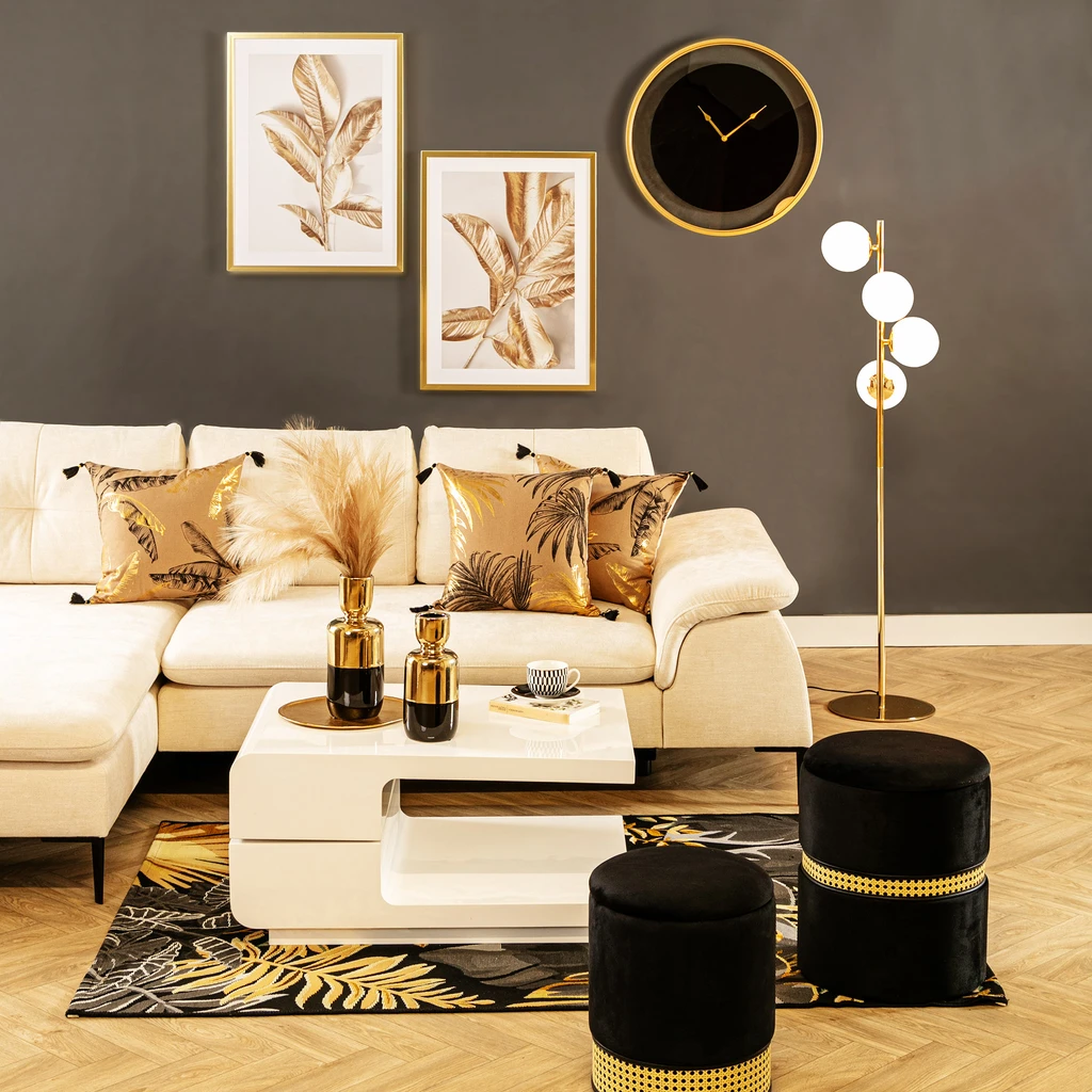 Zlatá stojacia lampa gule MEFISTO