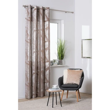 Záves do obývacej izby na kruhy taupe VANUA 140 x 260 cm